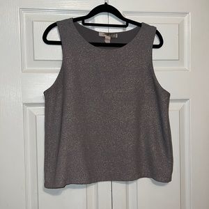 Forever21 Grey and gold speckled sleeveless blouse